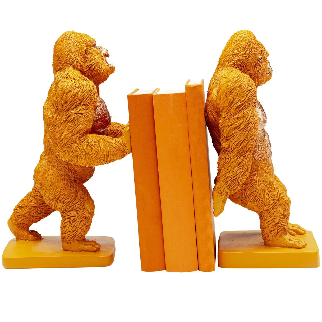 Fermalibri Gorilla Arancione Set da 2 pezzi Design Decorativo di Carattere