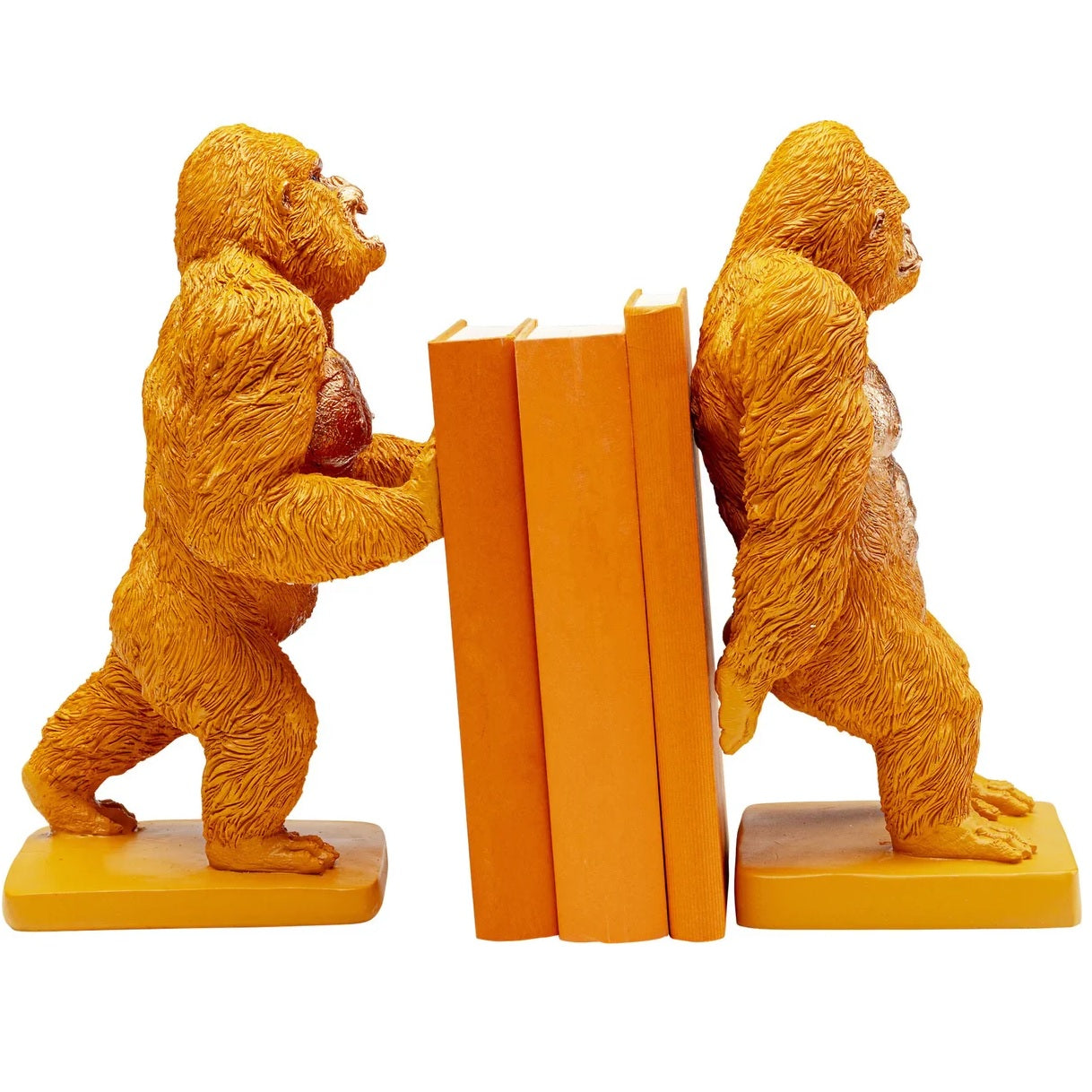 Fermalibri Gorilla Arancione Set da 2 pezzi Design Decorativo di Carattere