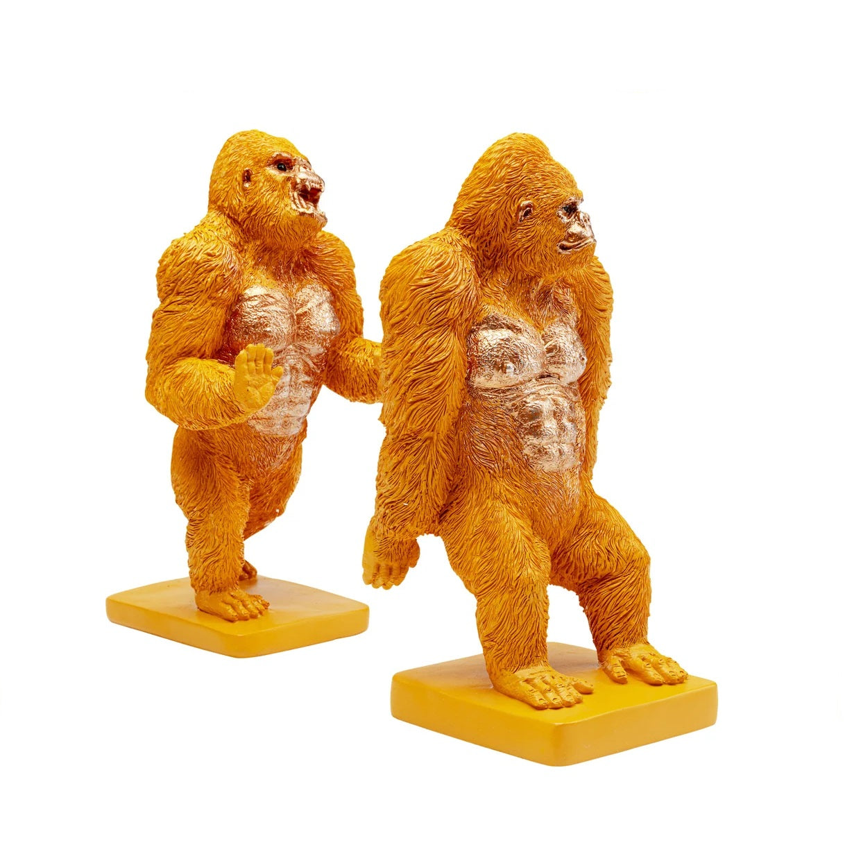 Fermalibri Gorilla Arancione Set da 2 pezzi Design Decorativo di Carattere