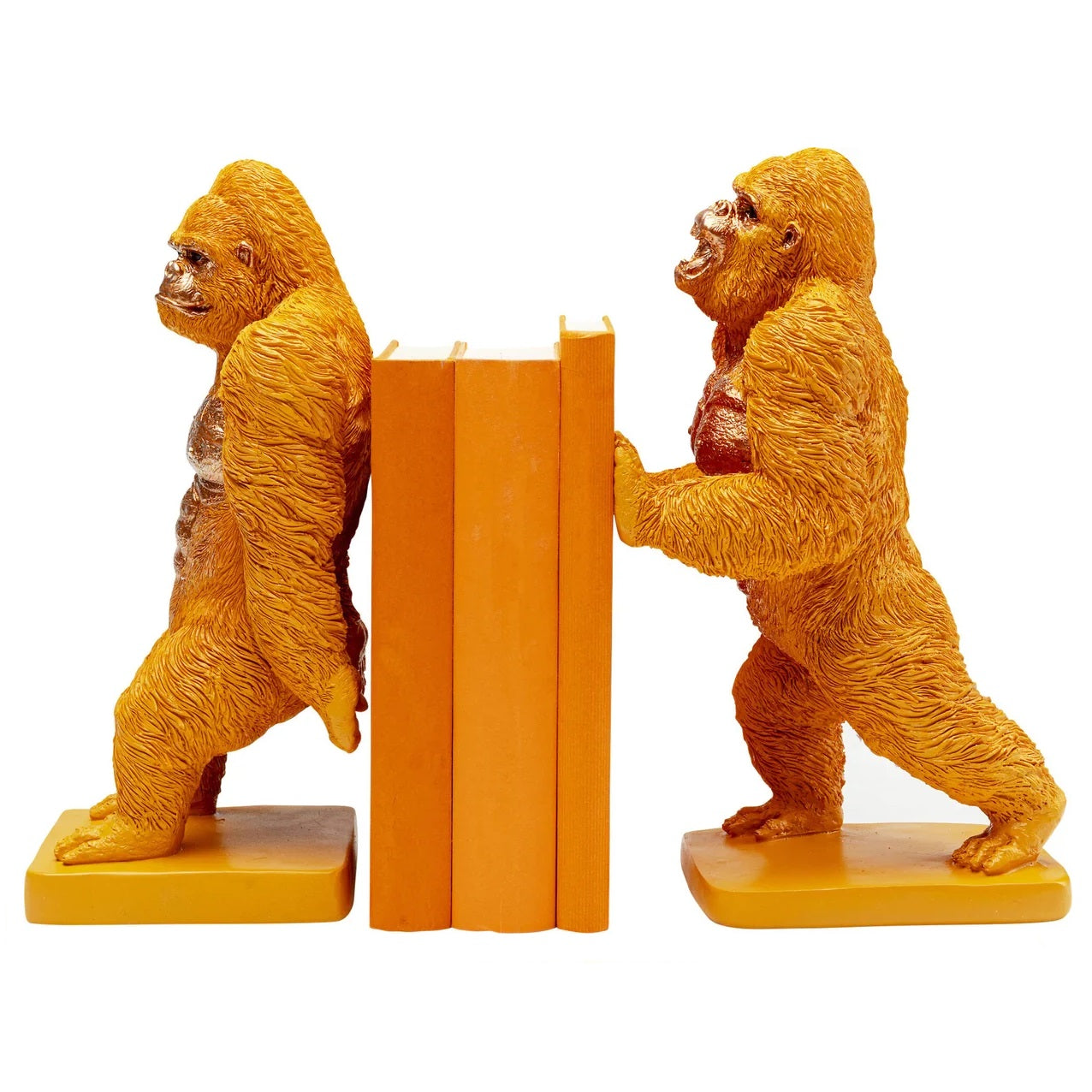 Fermalibri Gorilla Arancione Set da 2 pezzi Design Decorativo di Carattere
