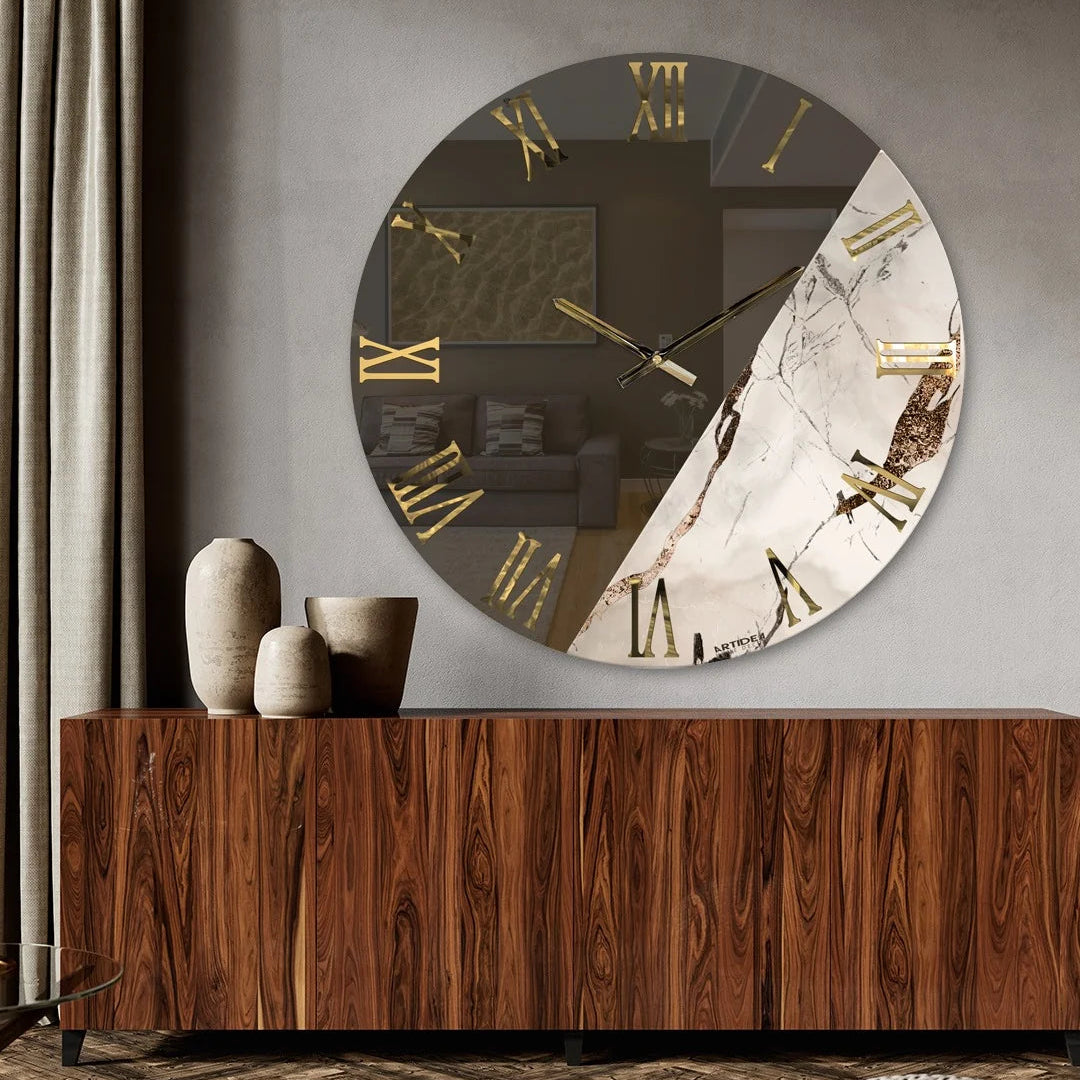 Orologio da Parete Giada Marrow Effetto Specchio Ø80 cm