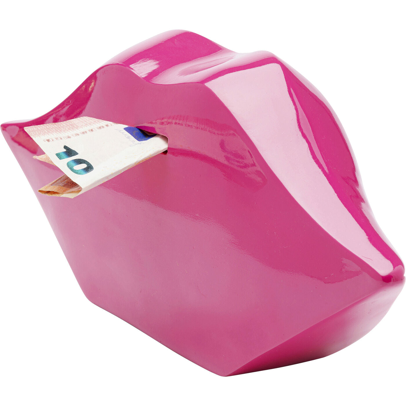 Salvadanaio Labbra Lips Rosa 13cm Decorativo In Poliresina