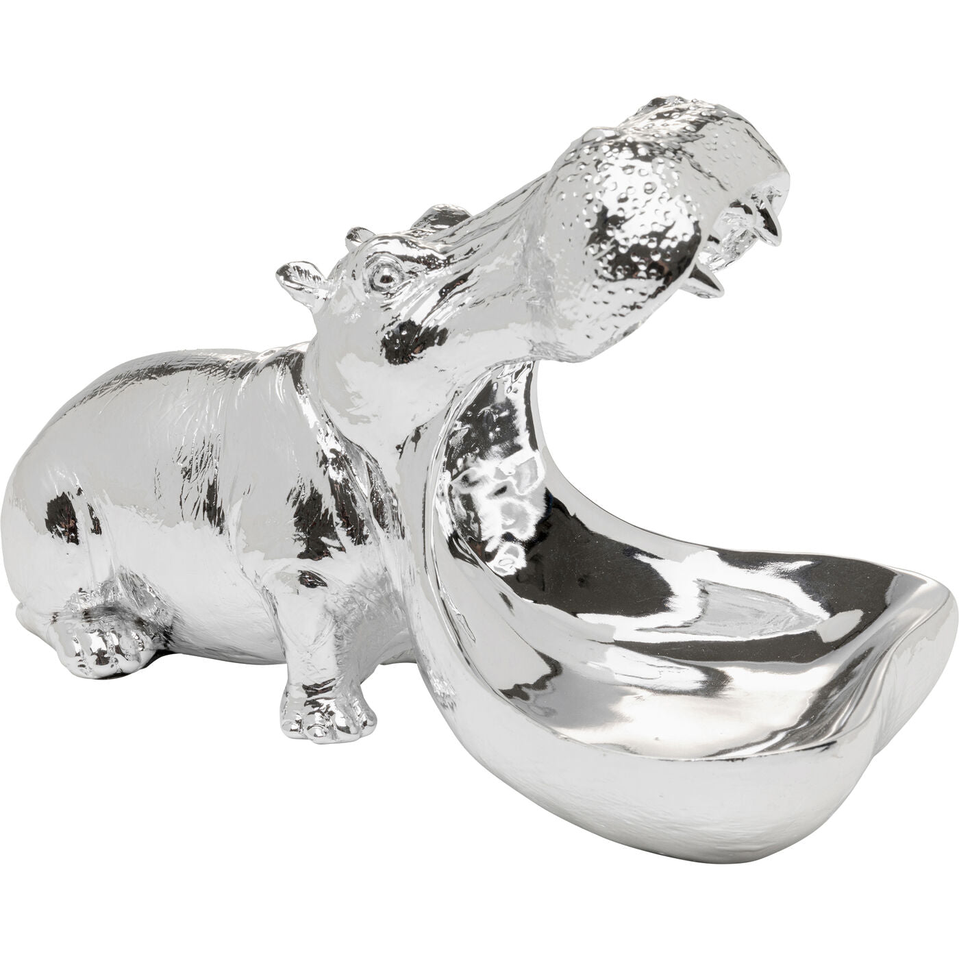 Centrotavola Statua Decorativa Ippopotamo Hungry Hippo 17cm Argento