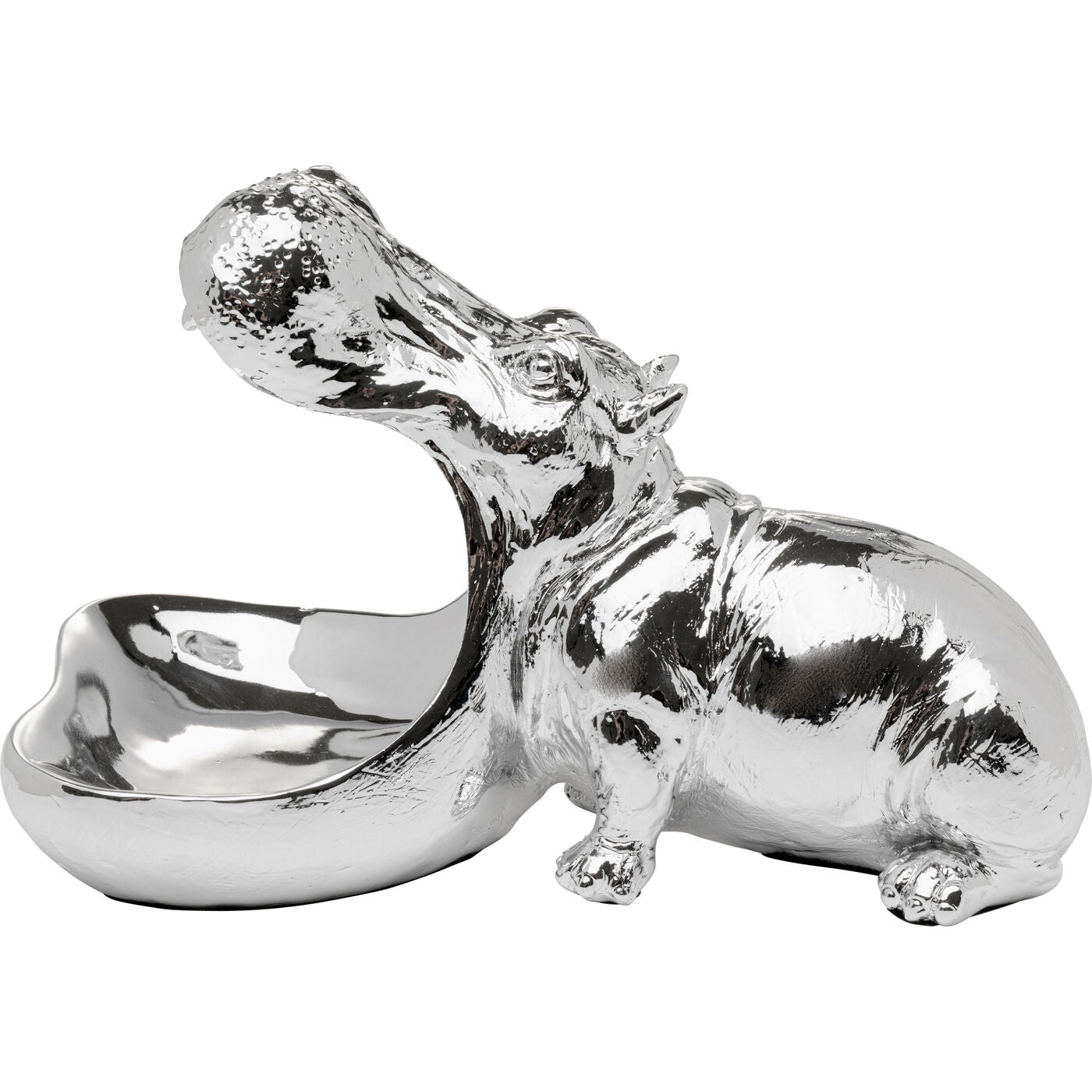Centrotavola Statua Decorativa Ippopotamo Hungry Hippo 17cm Argento