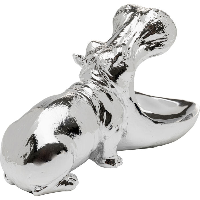Centrotavola Statua Decorativa Ippopotamo Hungry Hippo 17cm Argento