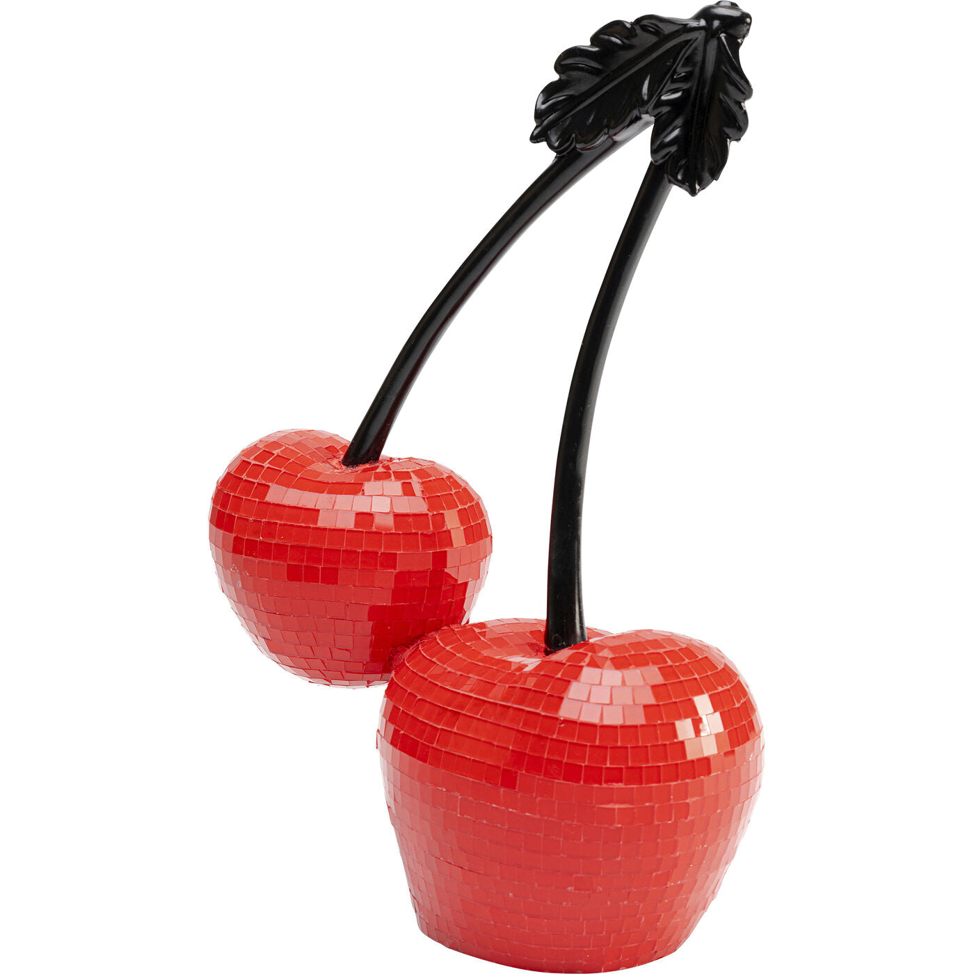 Oggetto Scultura Decorativa Cherries Doppia Ciliegia Rosse Effetto Mosaico