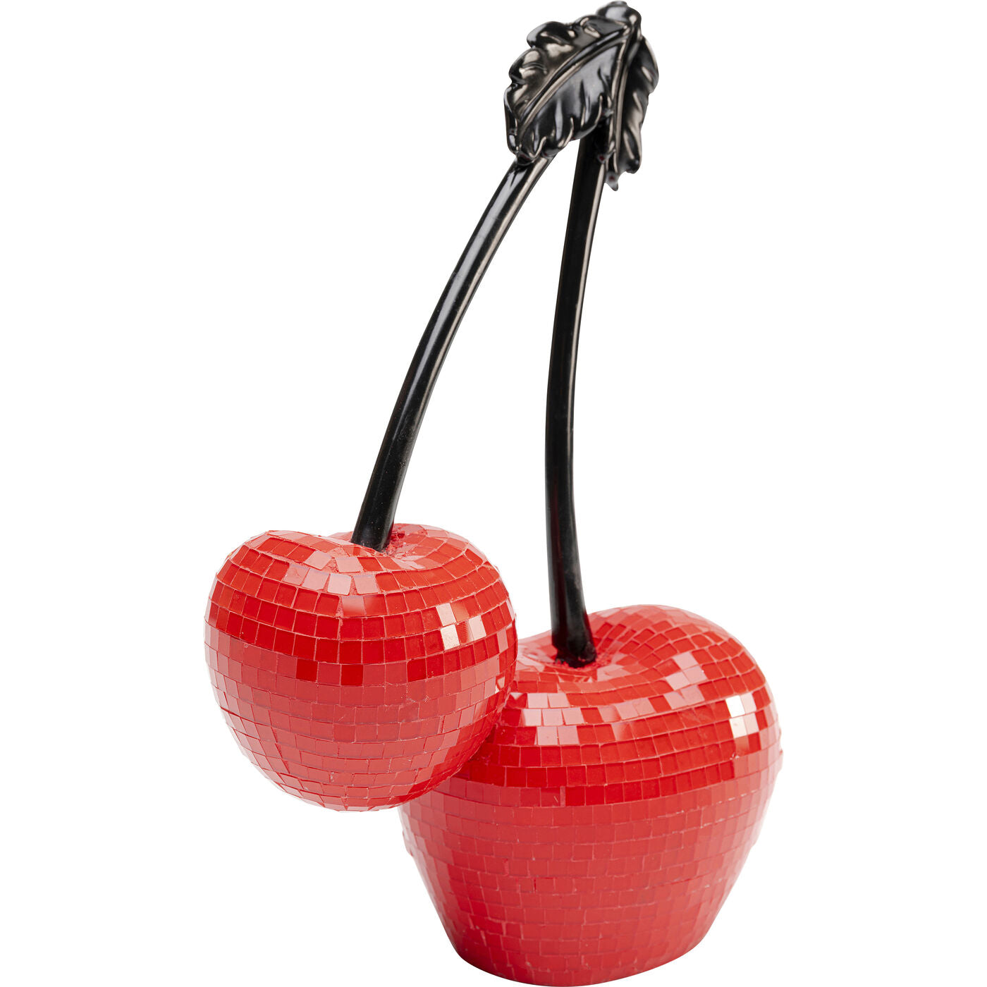 Oggetto Scultura Decorativa Cherries Doppia Ciliegia Rosse Effetto Mosaico