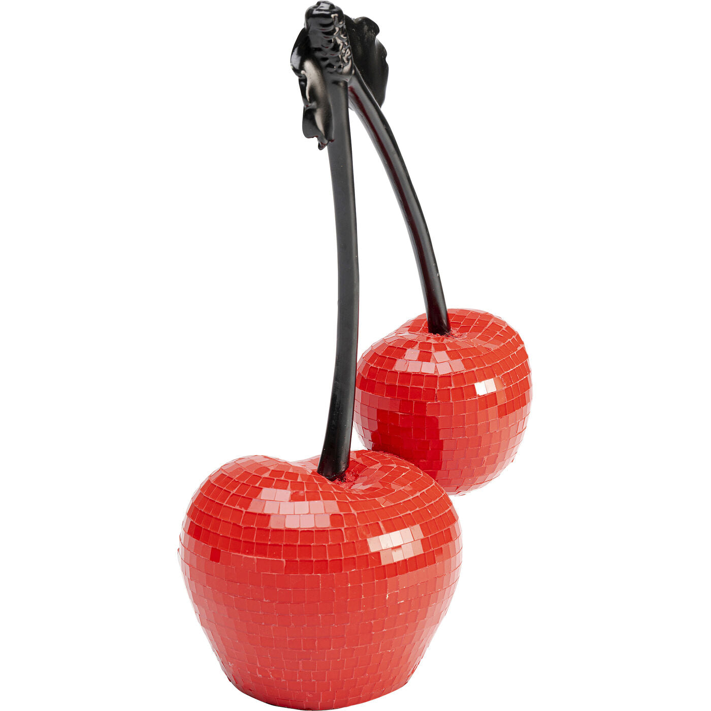 Oggetto Scultura Decorativa Cherries Doppia Ciliegia Rosse Effetto Mosaico