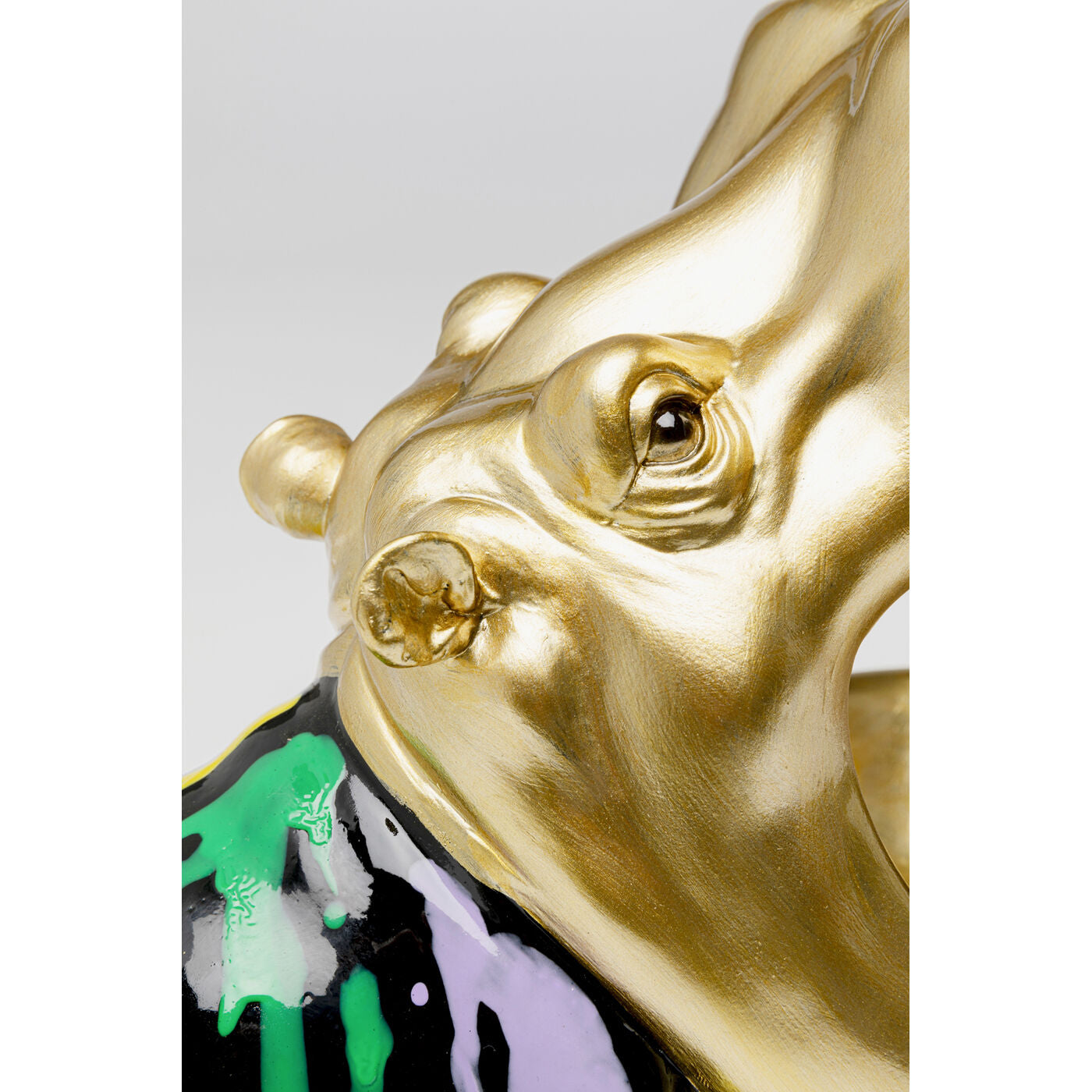Centrotavola Statua decorativa Di Ippopotamo Hungry Hippo 31 cm Oro In Poliresina