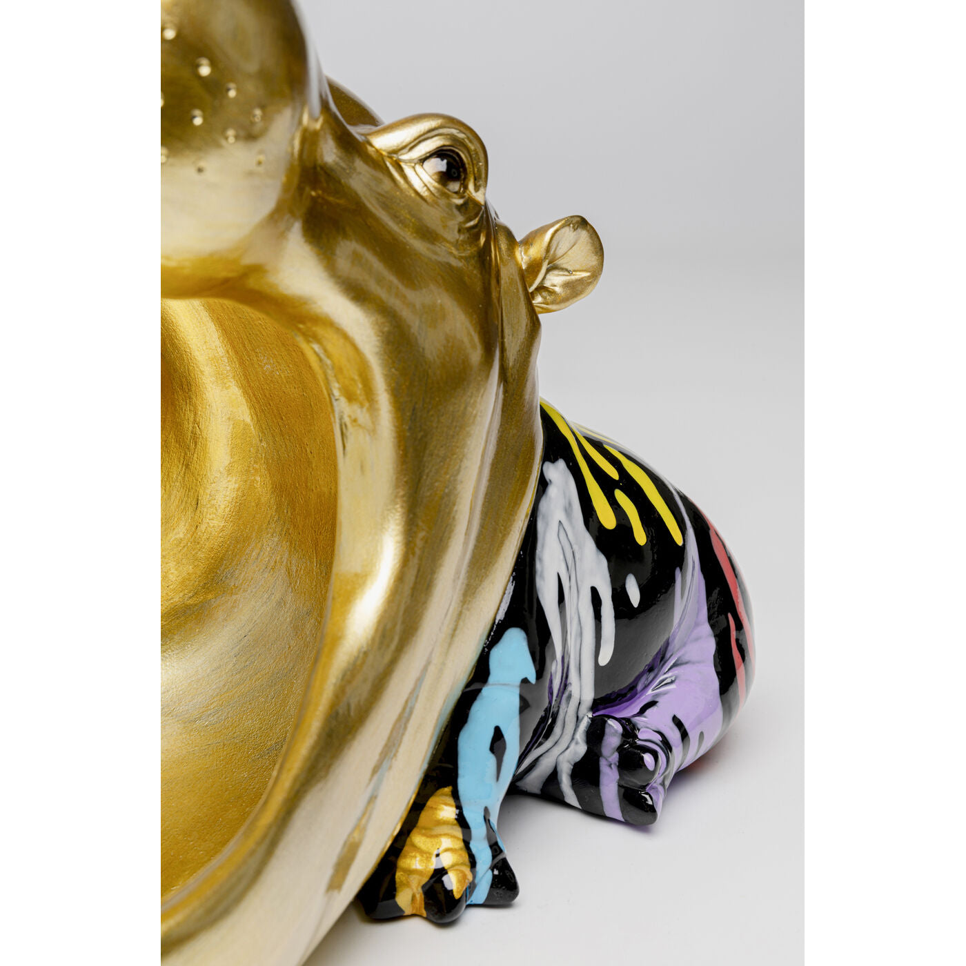 Centrotavola Statua decorativa Di Ippopotamo Hungry Hippo 31 cm Oro In Poliresina