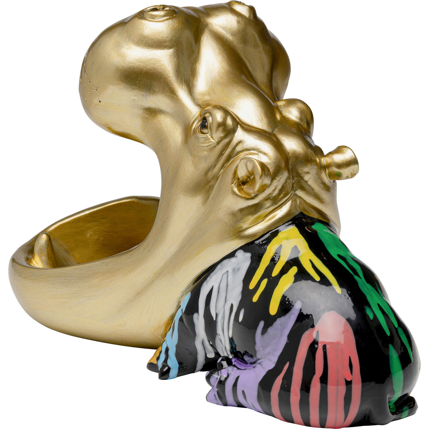 Centrotavola Statua decorativa Di Ippopotamo Hungry Hippo 31 cm Oro In Poliresina
