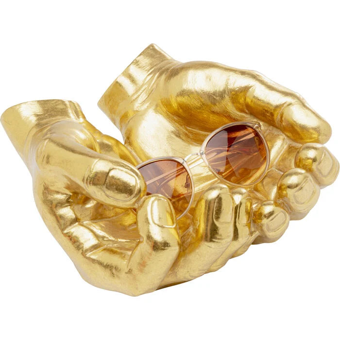 Set Decorativo Glam con Lampada Coniglio Oro 50 cm e Svuotatasche Hand Bowl Oro