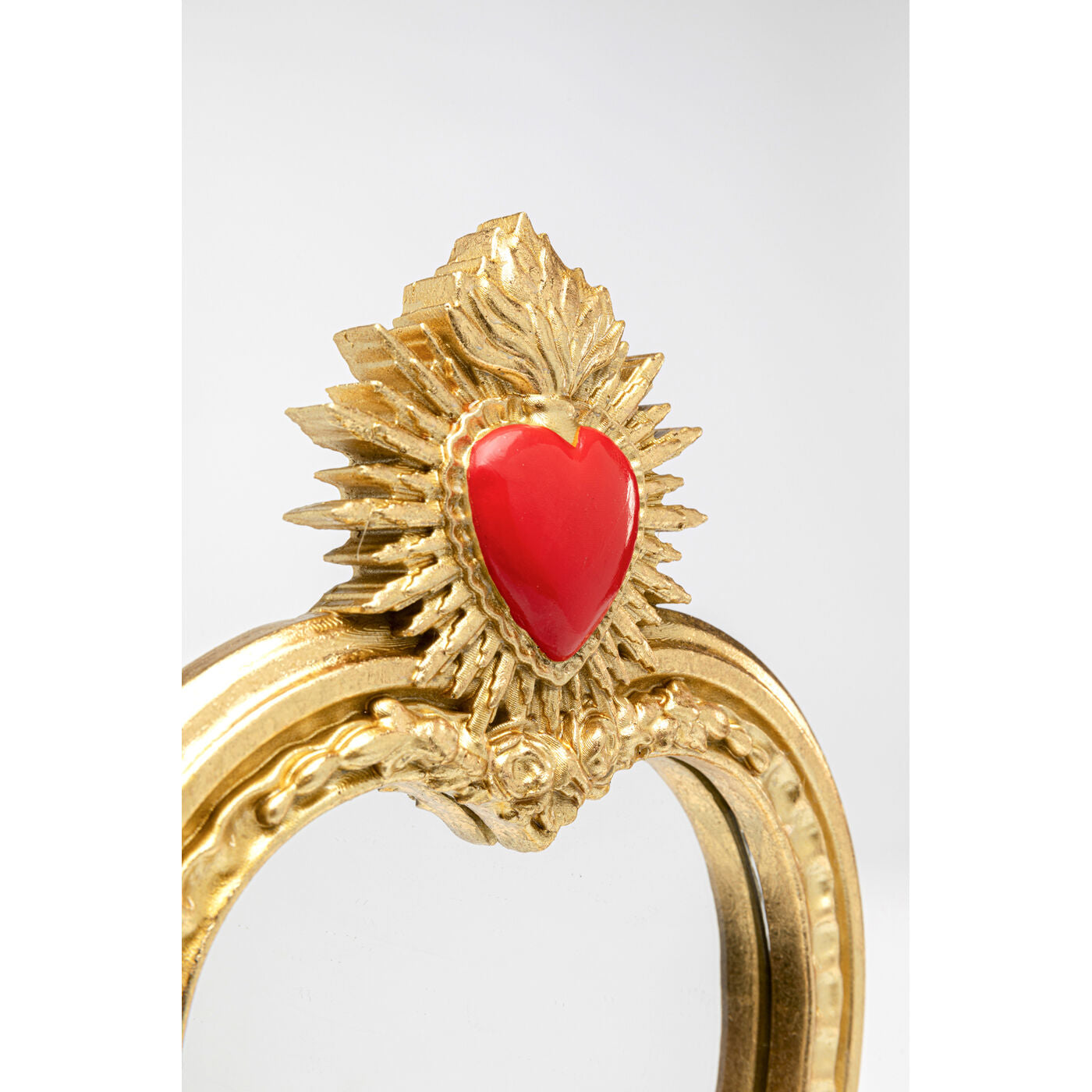 Specchio da tavolo Flaming Heart Cuore Sacro Oro 31cm