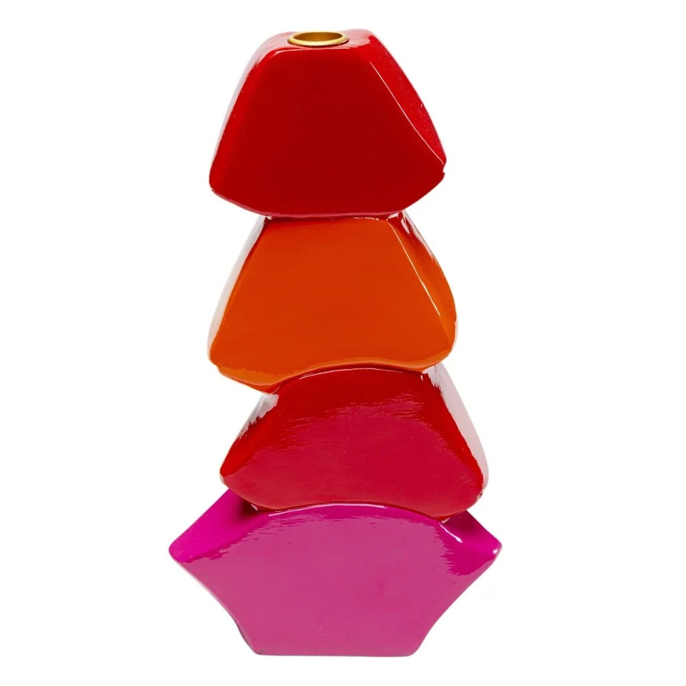 Set Decorativo Love con Scultura Mani a Cuore Rosso e Portacandela Labbra 30 cm