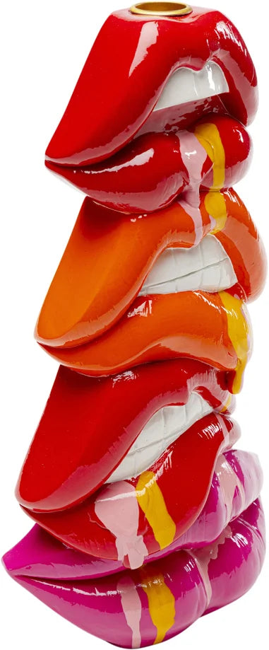 Portacandela Decorativo Labbra Lips Multicolor Design Pop In Poliresina