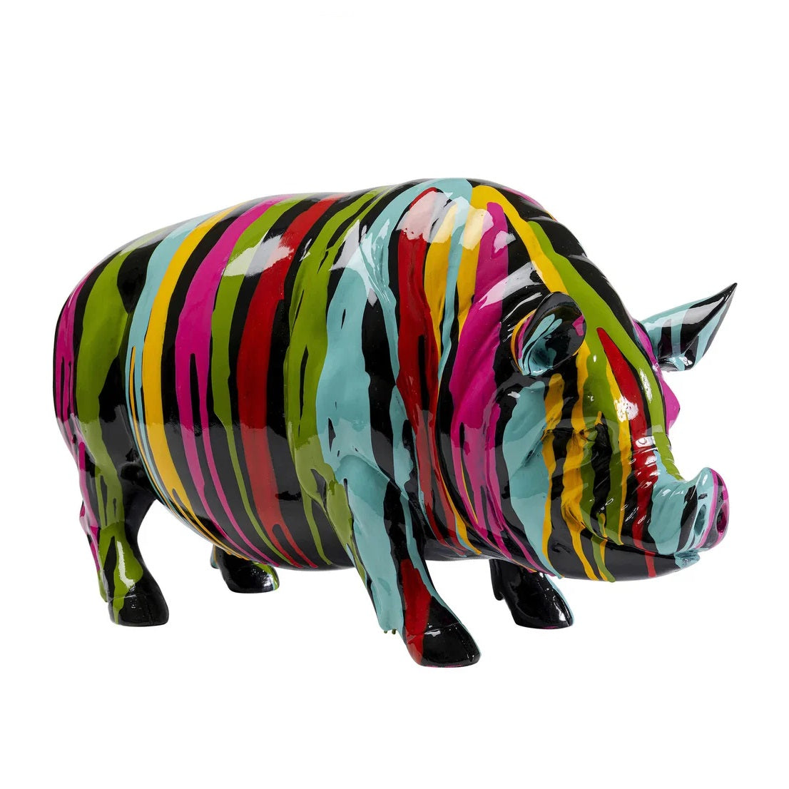 Statuetta Figura Decorativa Maiale Pig Holi 22cm Multicolor