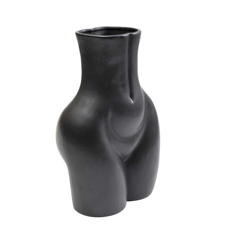 Vaso Donna Nero 40 cm Decorativo Femminile di Design