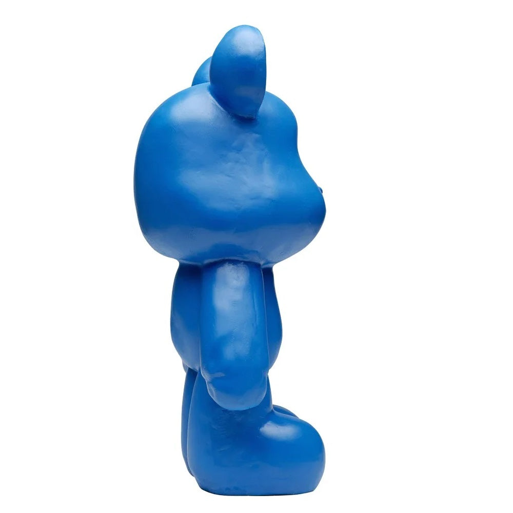 Scultura Statuetta Decorativa Orso Blu Bear Design Pop Orsetto 51cm