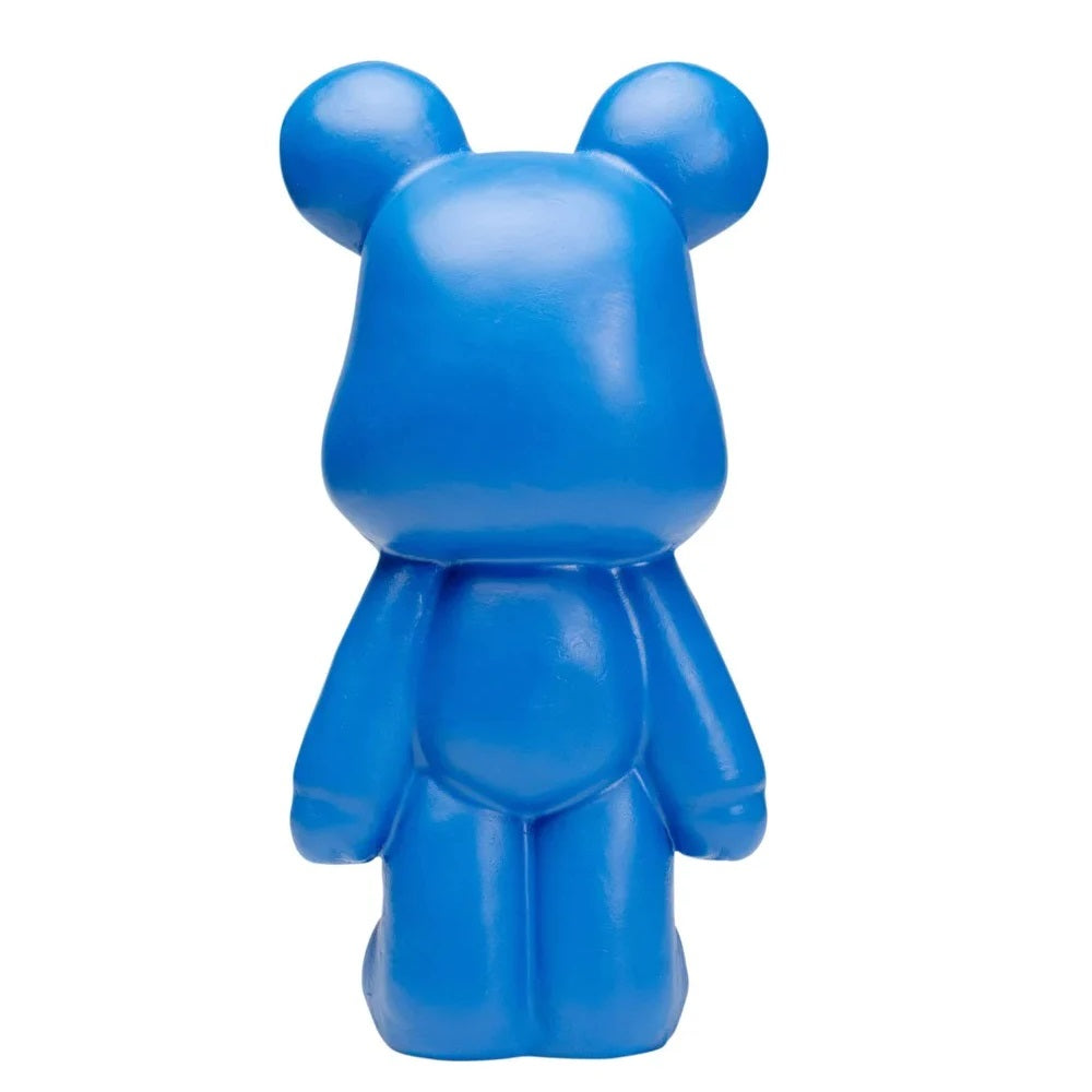 Scultura Statuetta Decorativa Orso Blu Bear Design Pop Orsetto 51cm