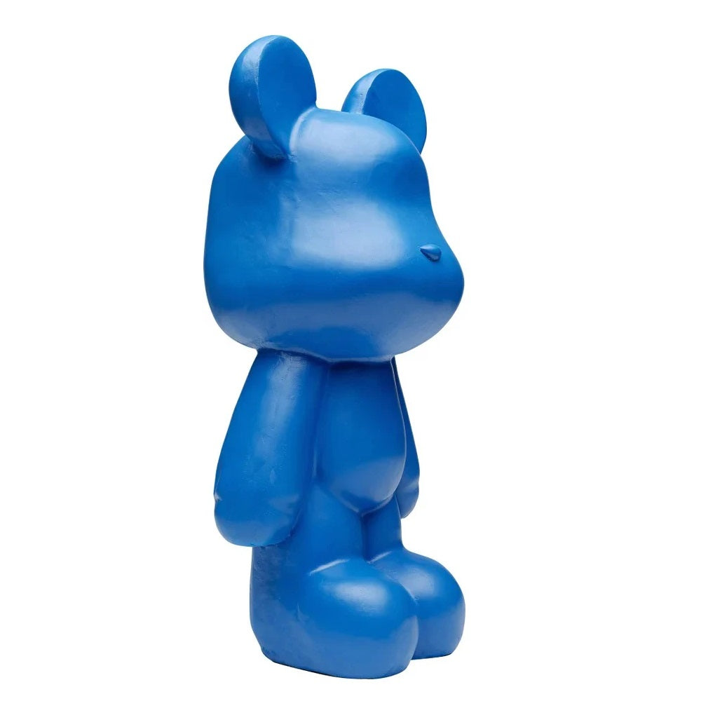 Scultura Statuetta Decorativa Orso Blu Bear Design Pop Orsetto 51cm