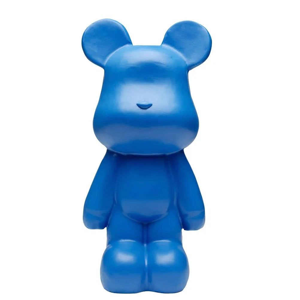 Scultura Statuetta Decorativa Orso Blu Bear Design Pop Orsetto 51cm