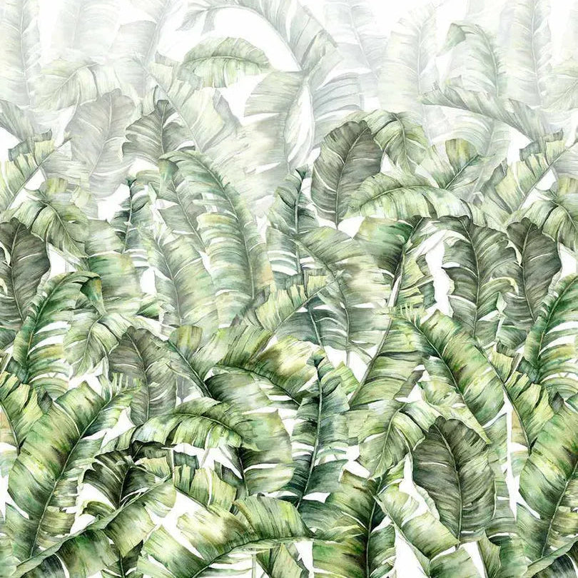 Carta da Parati Tropicale Foglie Verdi 3 Pannelli 159x270 cm
