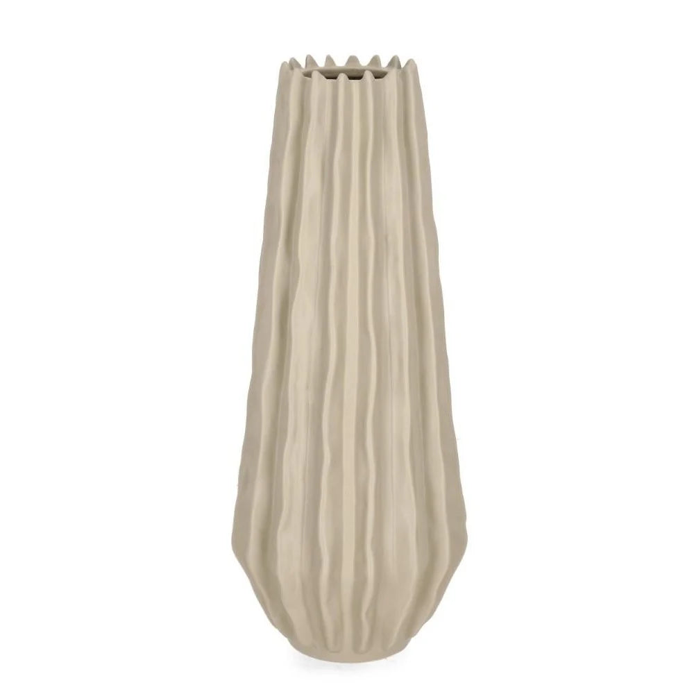 Set Eldar Beige Vaso Alto E Alzata Decorativa