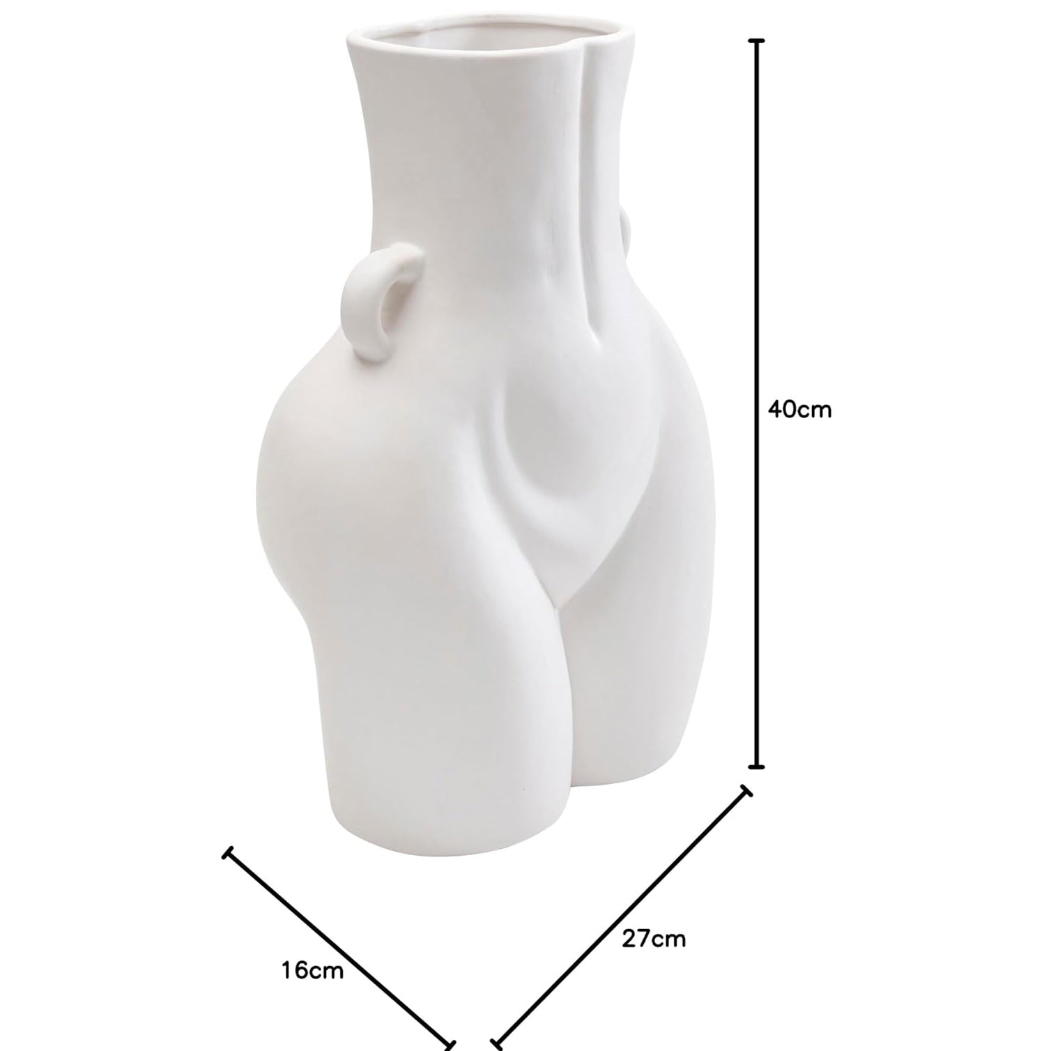 Vaso Donna Bianco 40 cm Decorativo Femminile di Design
