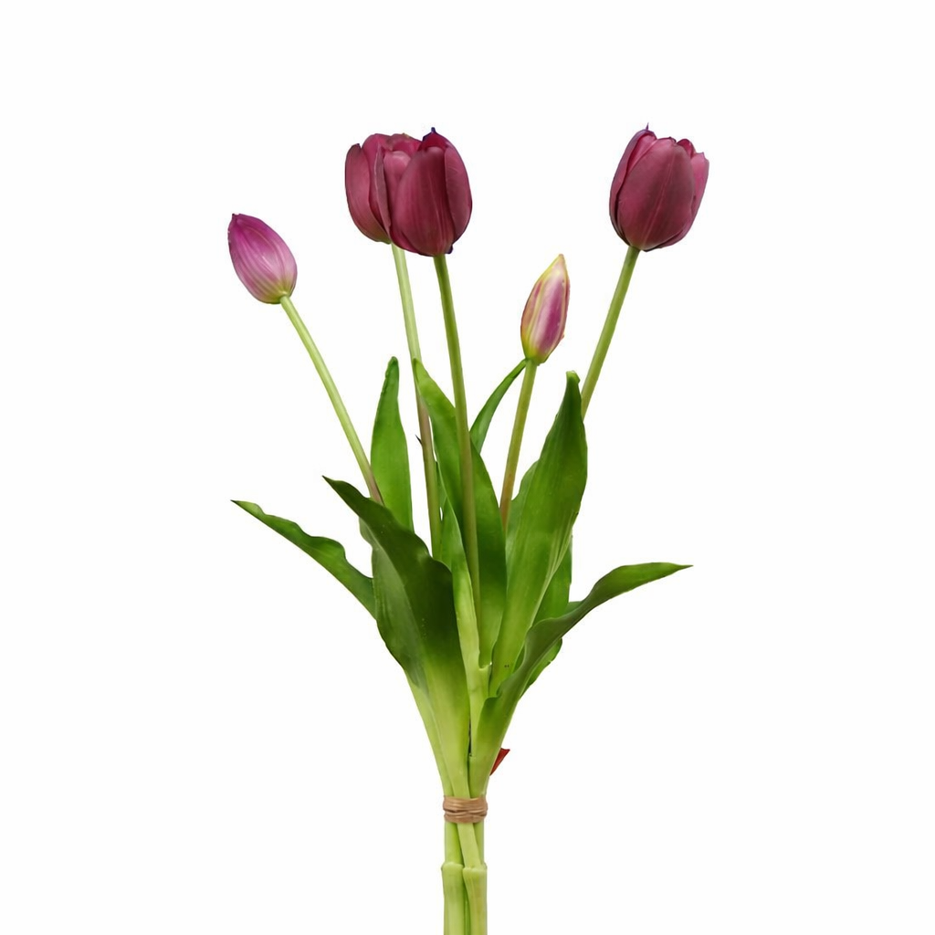 Mazzo di Tulipani Artificiali Realistici Olis 5 Tulipani  H 40cm