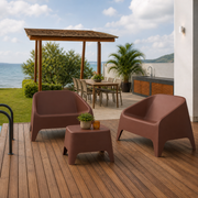 Set Salotto da Giardino Matera 4 Pezzi Terracotta