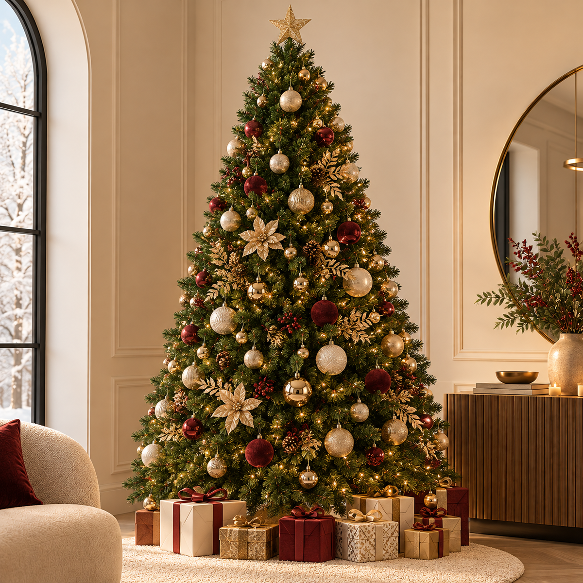 Albero di Natale Realistico Abete Finto colore Verde Ailanto in PVC e Hard Needle