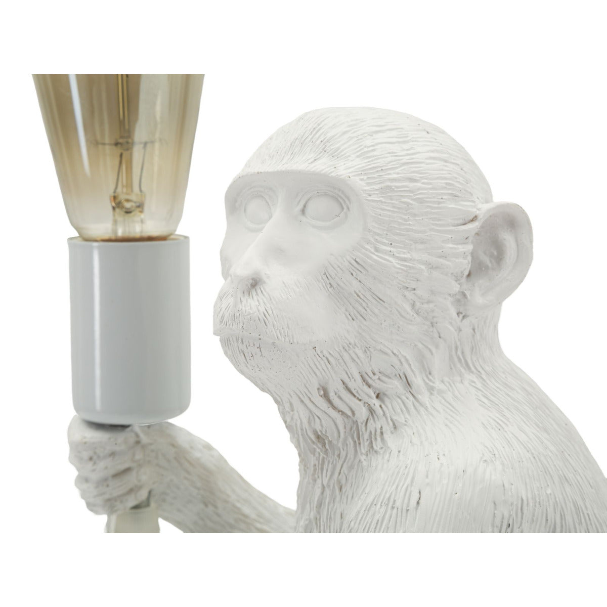 Lampada Tavolo Monkey Seduta Bianca in Poliresina 32x33x32cm