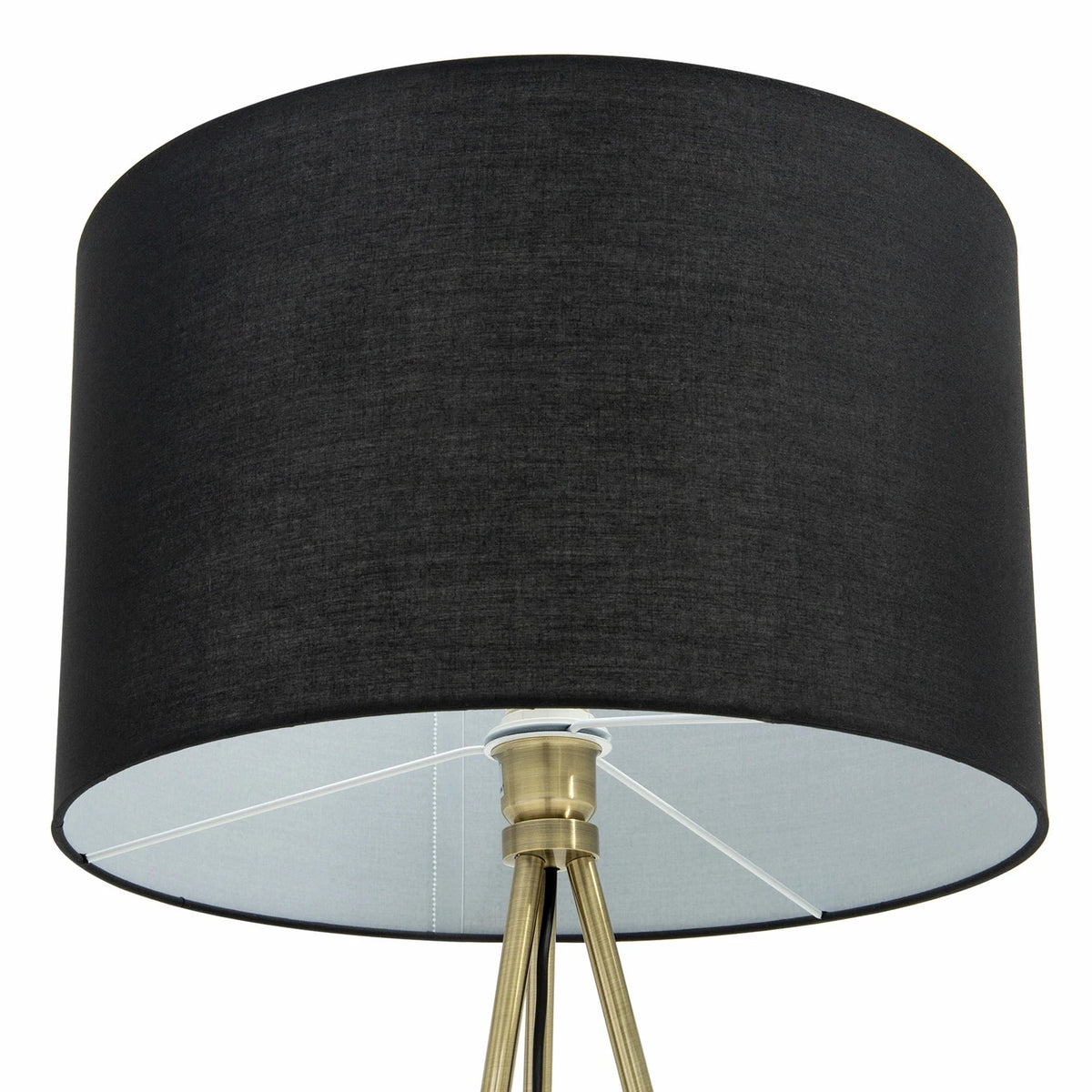 Lampada da Terra Cara Nero e Oro H159 cm Piantana Treppiede E27