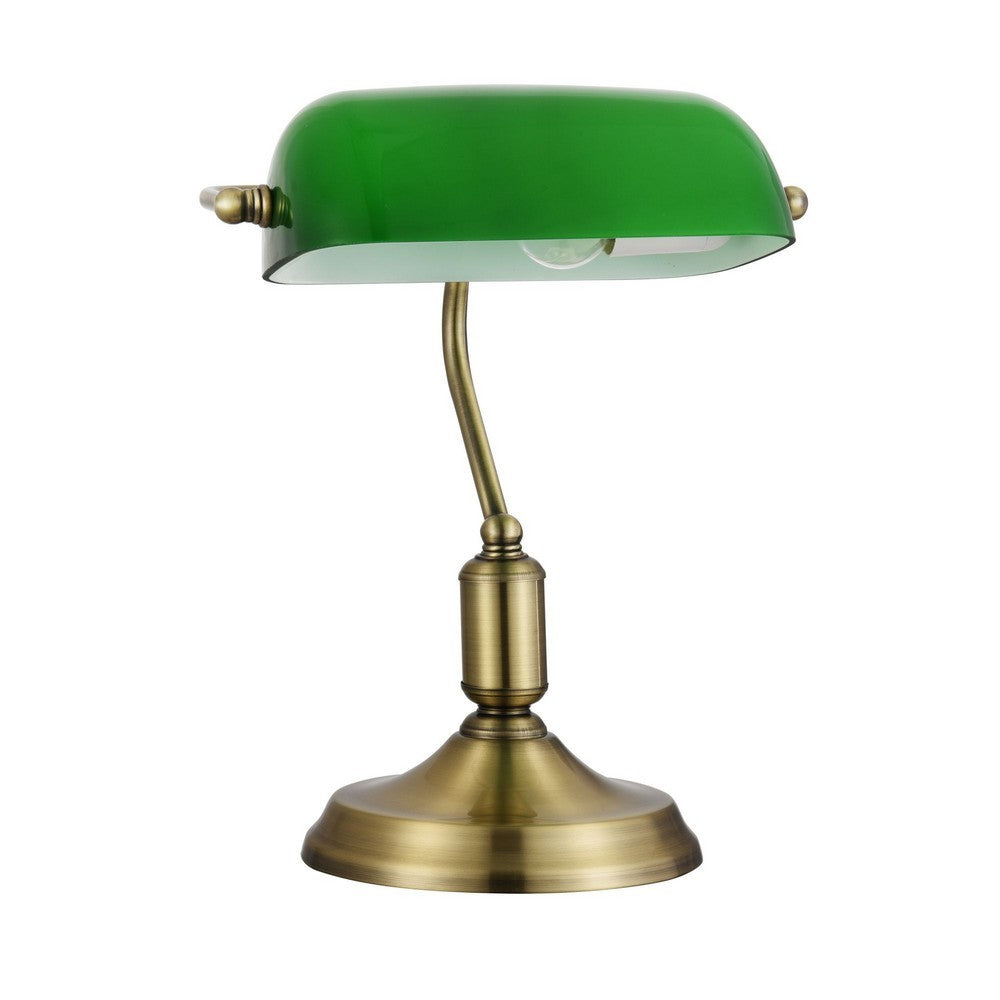 Lampada da Tavolo Kiwi Verde e Ottone in Stile Vintage