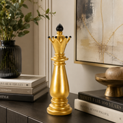 Statuetta Decorativa Alfiere Scacchi Oro e Nero Ø12,5 x H38,5 cm