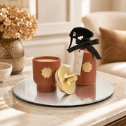 Set Profumo Casa Luxury Oud con Candela, Spray e Base in Vetro