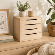 Cassettiera in Legno 4 Cassetti 39x30xH37,5 cm Naturale