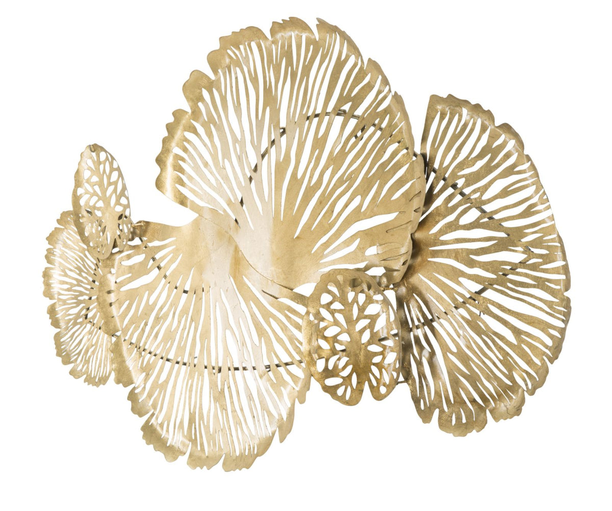 Pannello Decorativo Iris Verticale 115x5x64 cm in Ferro Dorato