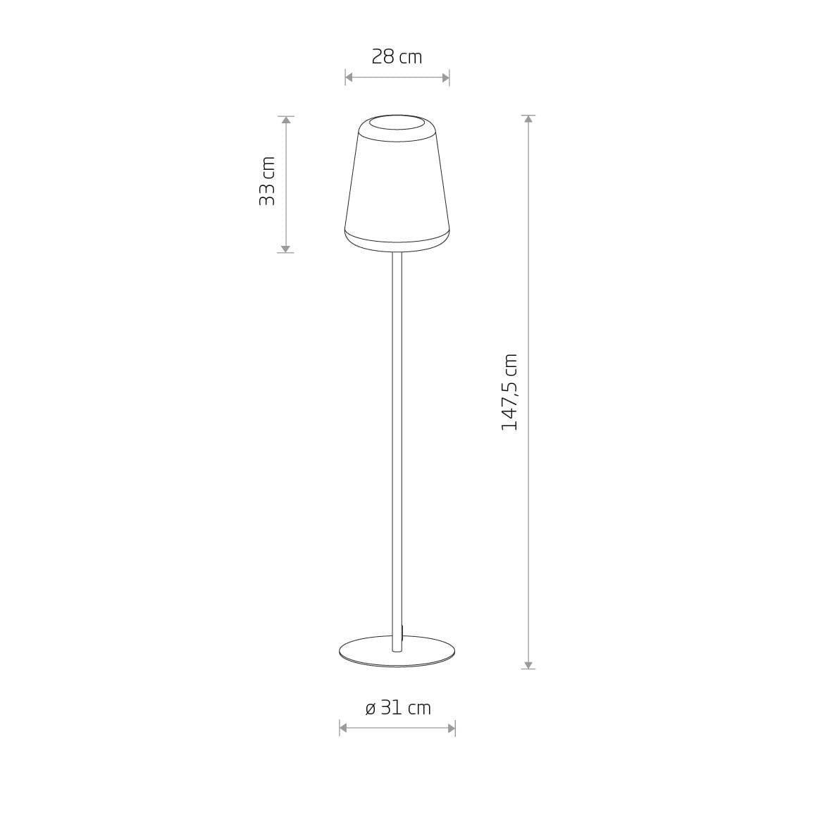 Piantana da Esterno Patio Nowodvorski H147 cm Grafite e Bianco E27 IP44