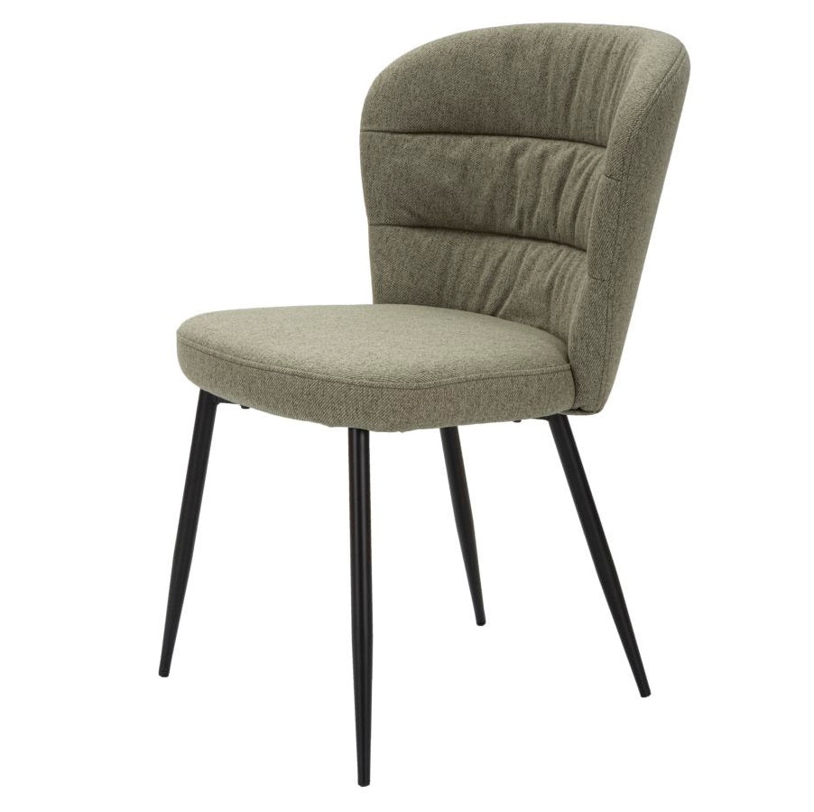 Set 2 Sedie Losanna 58x60,5x85 cm in Tessuto – Grigio e Verde