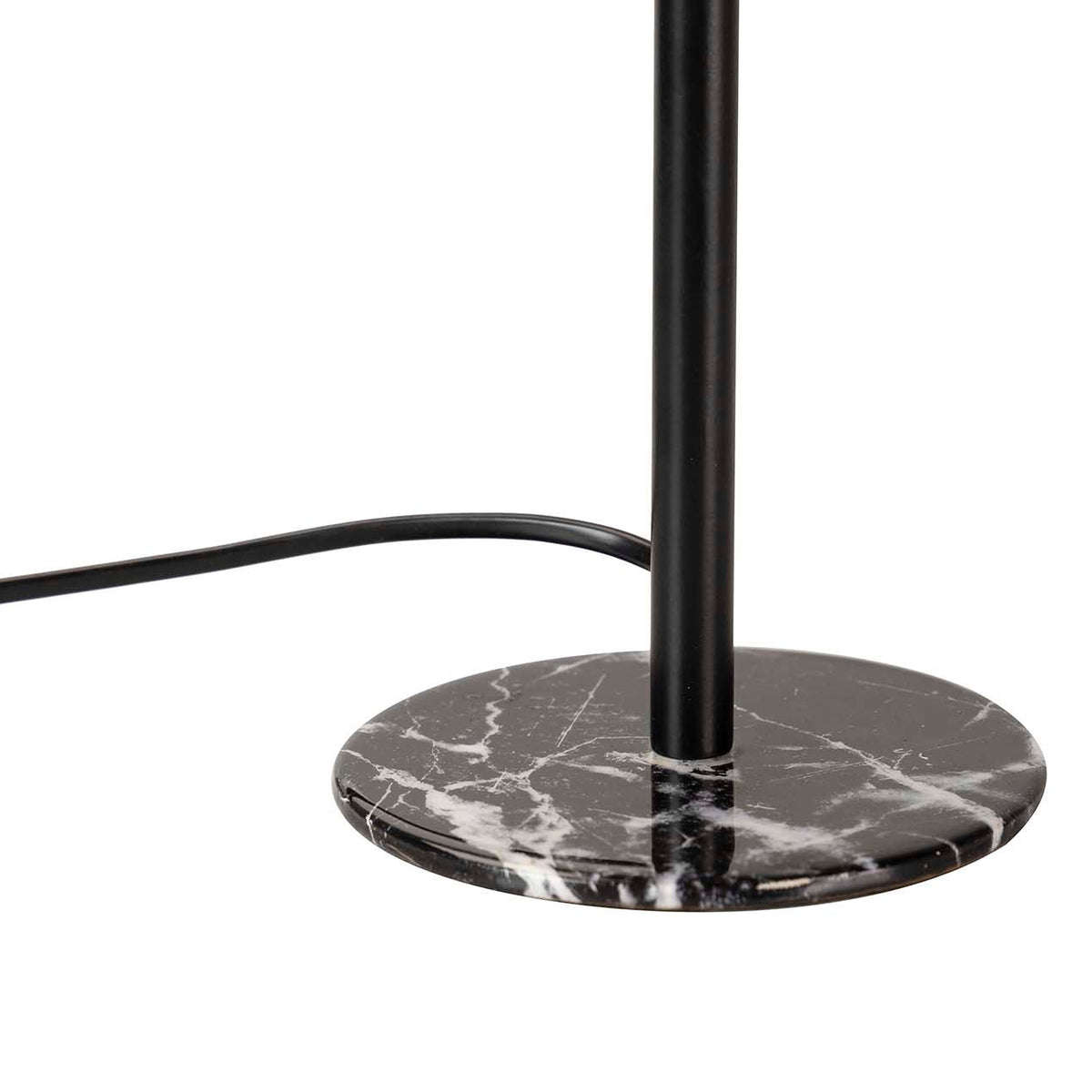 Lampada da Tavolo Effetto Marmo Nero in Metallo 26 x 43 cm