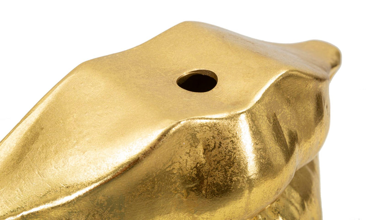Vaso Decorativo Labbra Mouth Lip Oro in Resina 23 x 8 x H12 cm