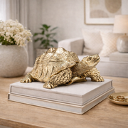 Statuetta Figura Decorativa Tartaruga Turtle Oro h 26cm