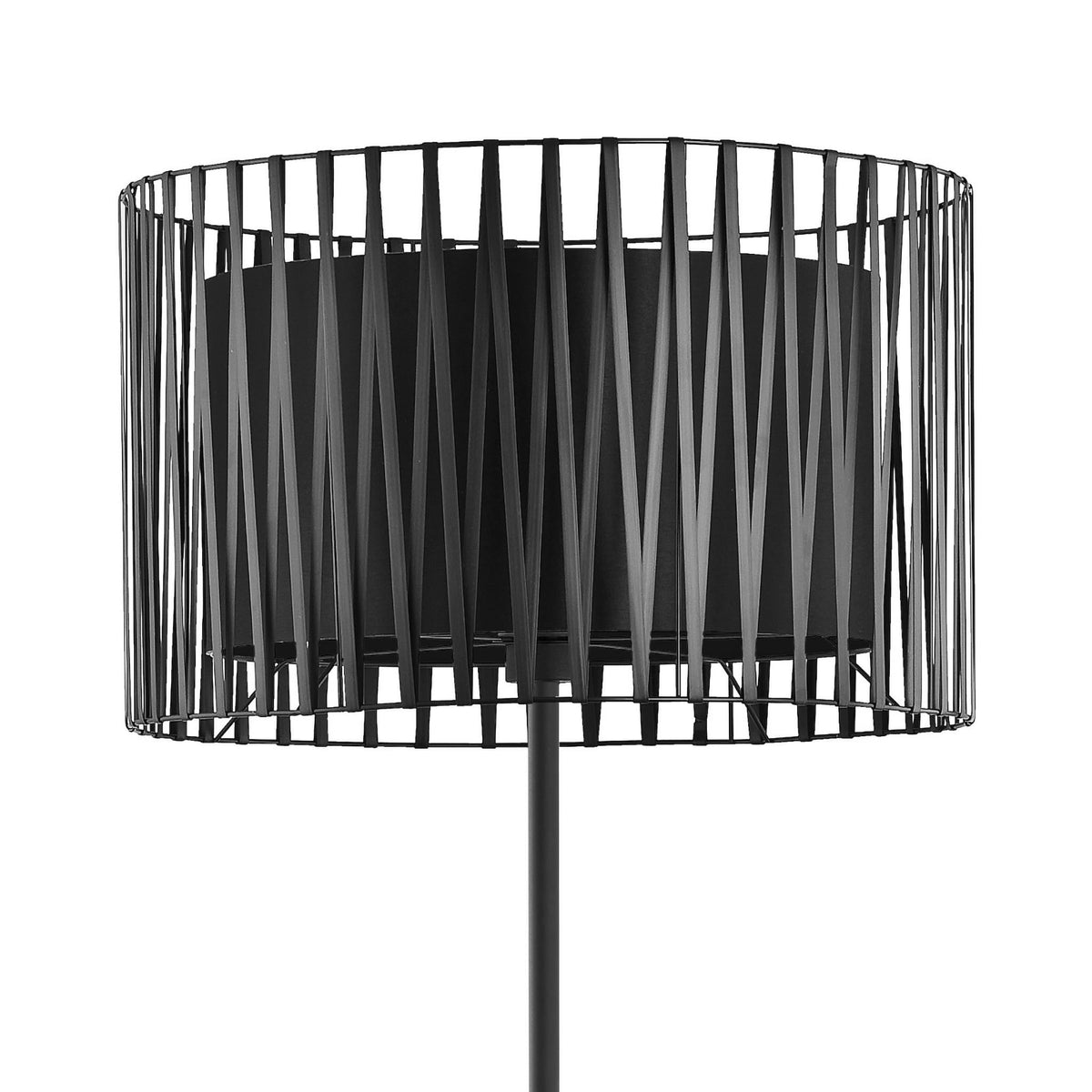 Lampada Piantana da Terra Harmony Nera H158 cm Paralume in Filo Metallico E27