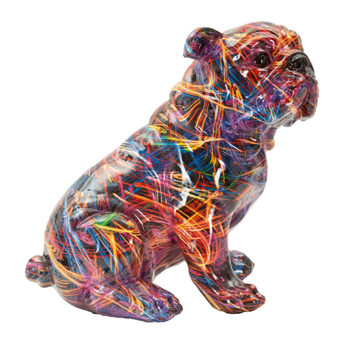 Scultura Bulldog Psyco Multicolore 21,5x15,5x21cm in Resina Design Pop
