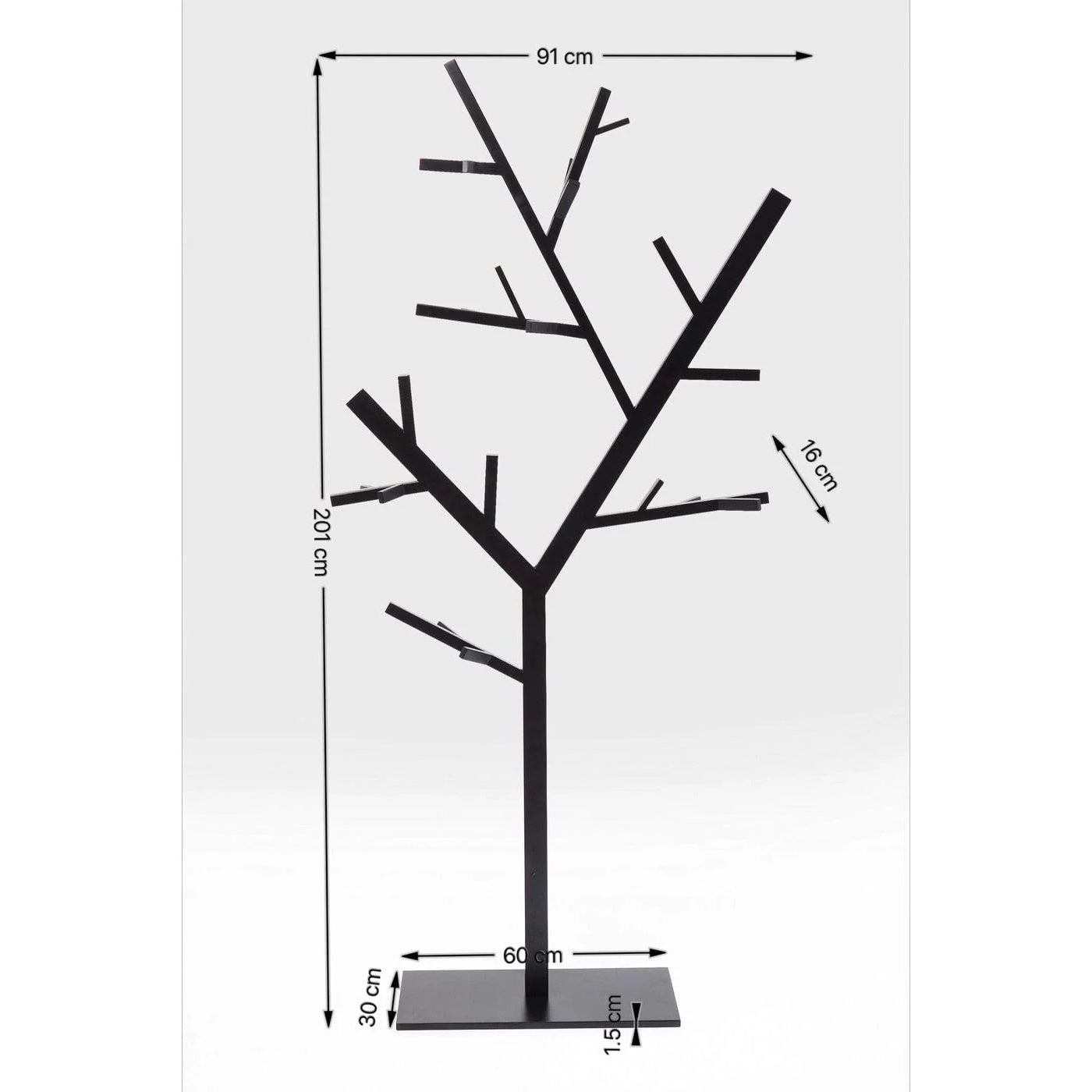 Appendiabiti Technical Tree nero 201x91x30cm