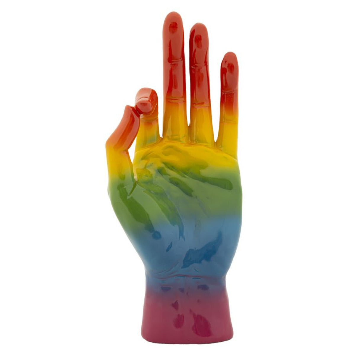 Mano Rainbow OK 16x10,5x36 cm Scultura Decorativa Multicolore in Poliresina