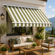 Tenda da Sole a Caduta 300x250 cm Beige e Bianco con Braccetti P2004