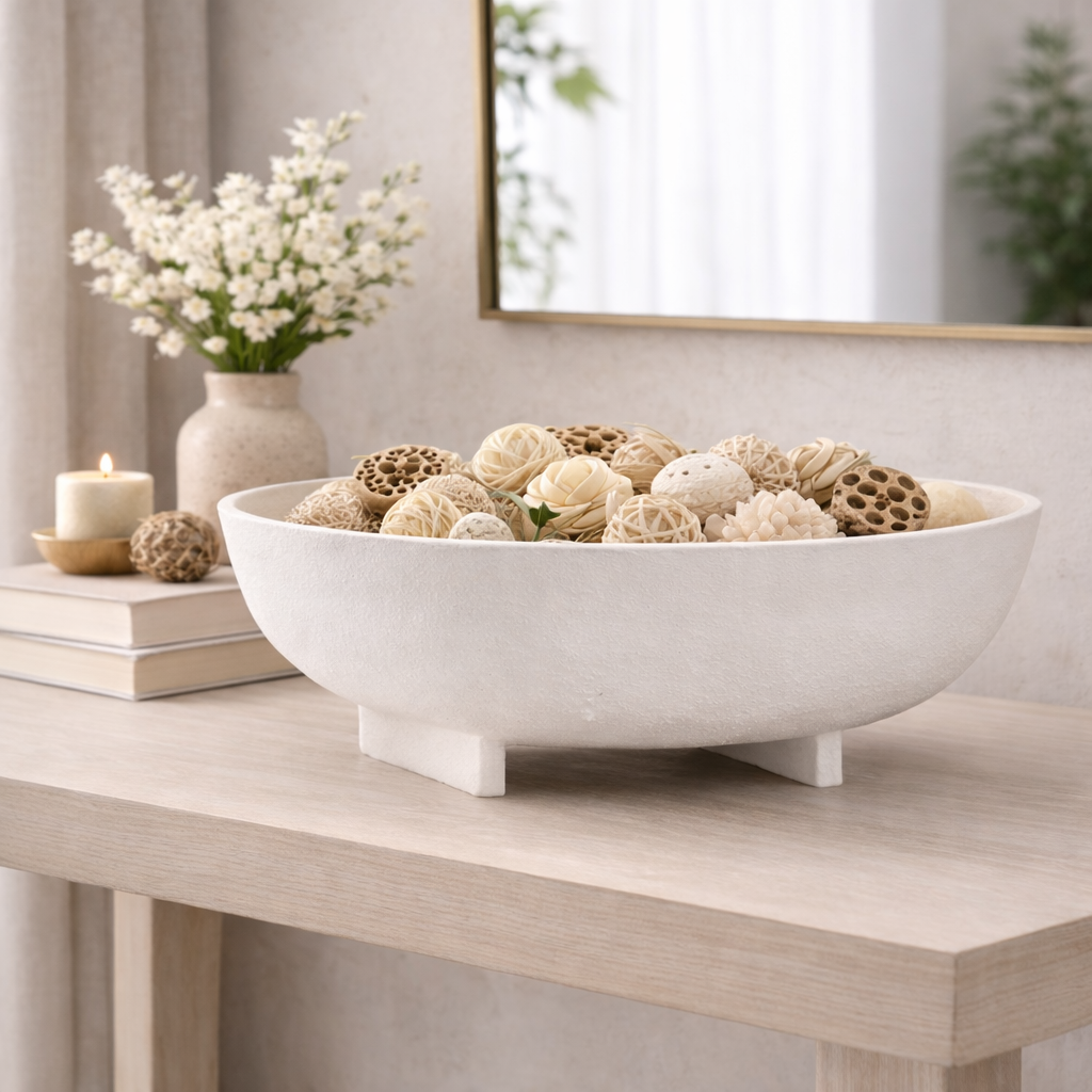 Centrotavola Decorativo Hisar Bianco 26,5x27cm