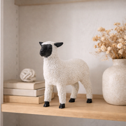 Statuetta Figura Decorativa Happy Sheep Wool Bianca Pecora Design 28cm